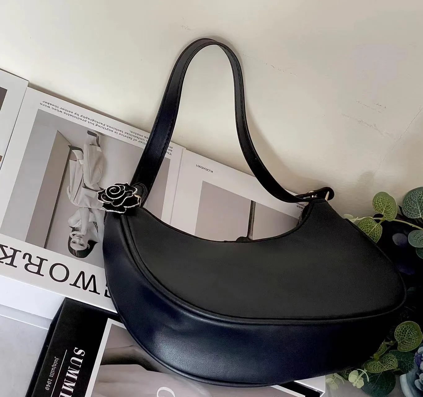 L'ouve Shoulder Bags for Women Cute Hobo Tote Handbag Under the Arm Purses Mini Clutch Purse with Zipper Closure 2024