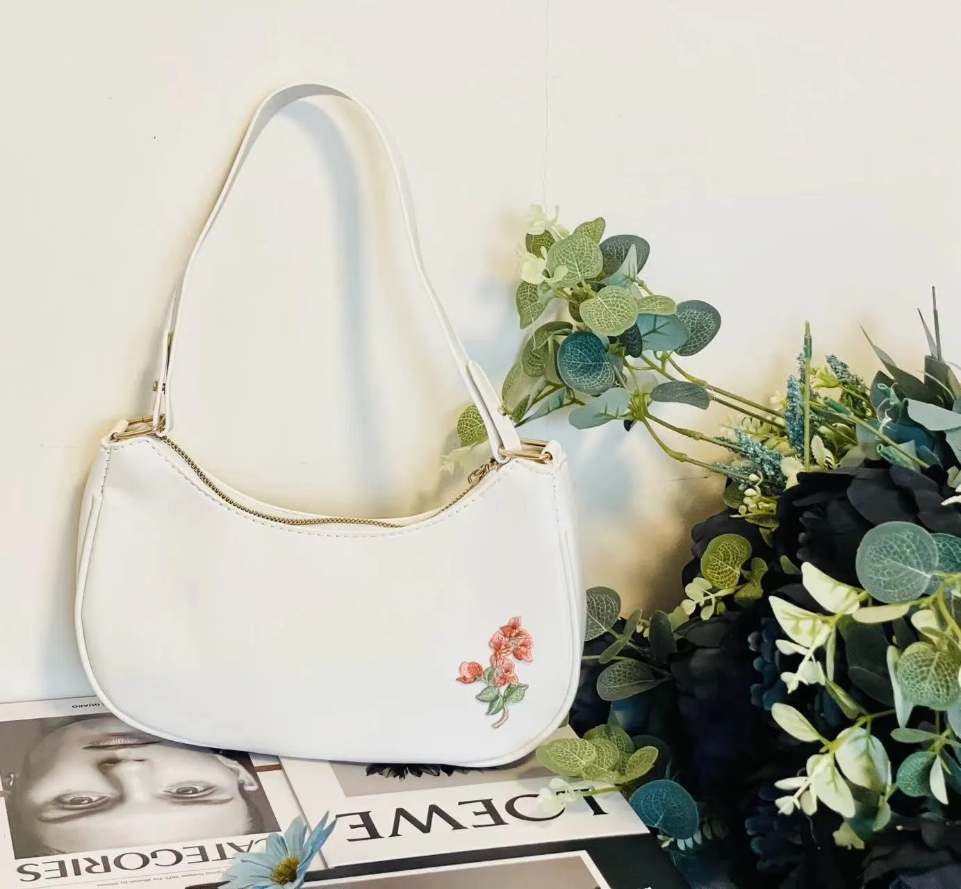 L'ouve Shoulder Bags for Women Cute Hobo Tote Handbag Under the Arm Purses Mini Clutch Purse with Zipper Closure 2024