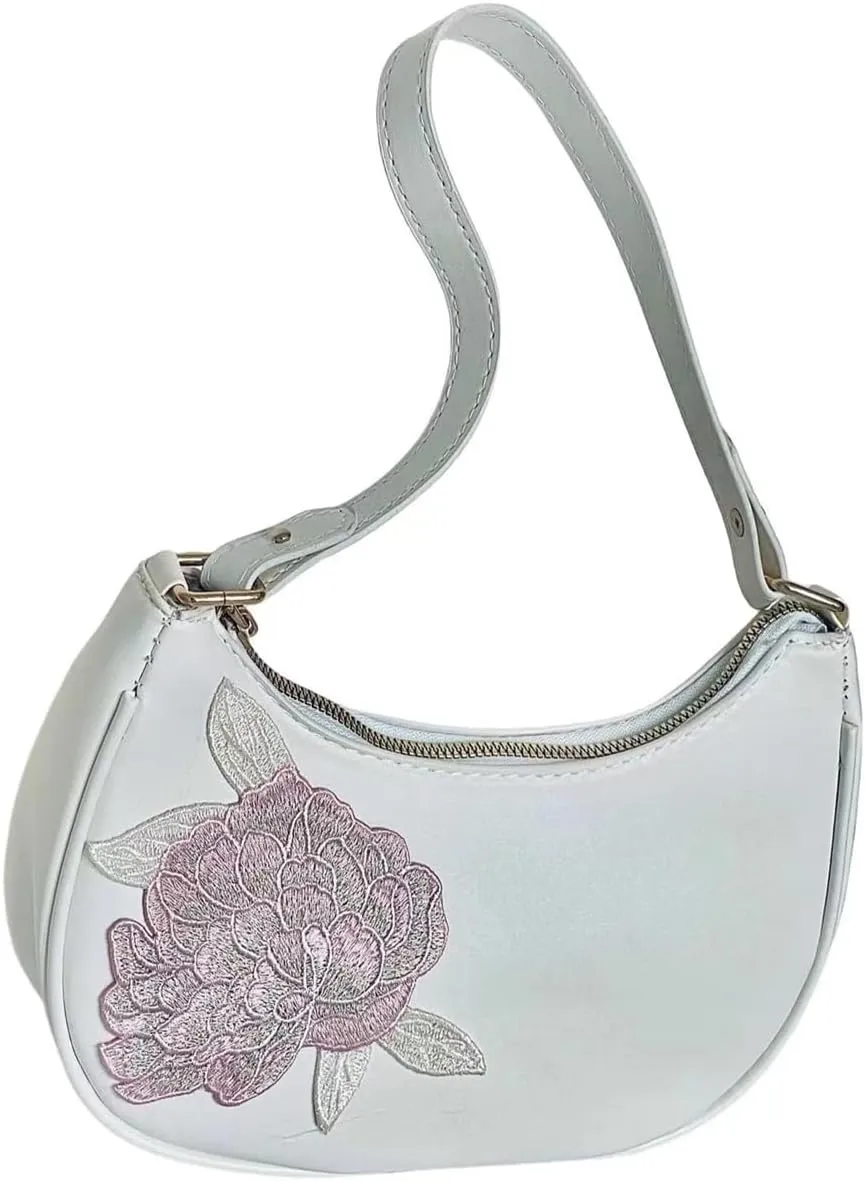 L'ouve Shoulder Bags for Women Cute Hobo Tote Handbag Under the Arm Purses Mini Clutch Purse with Zipper Closure 2024