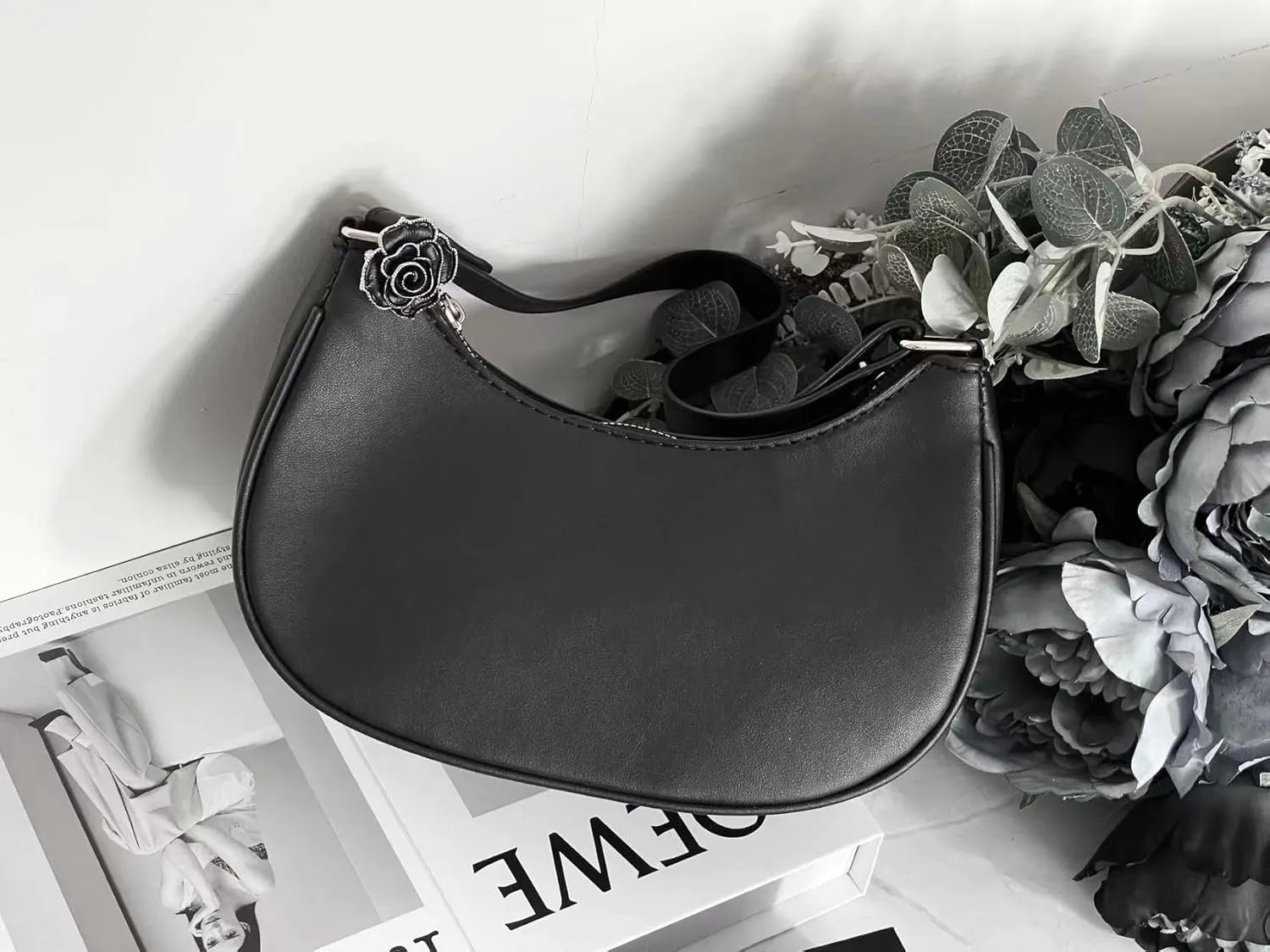 L'ouve Shoulder Bags for Women Cute Hobo Tote Handbag Under the Arm Purses Mini Clutch Purse with Zipper Closure 2024