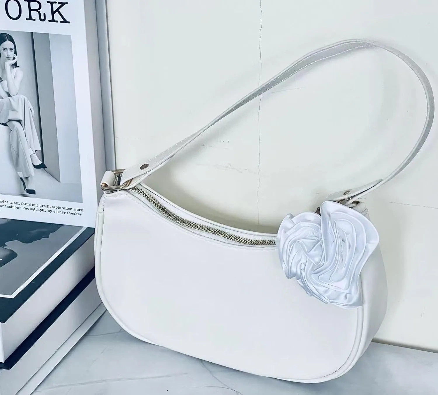 L'ouve Shoulder Bags for Women Cute Hobo Tote Handbag Under the Arm Purses Mini Clutch Purse with Zipper Closure 2024