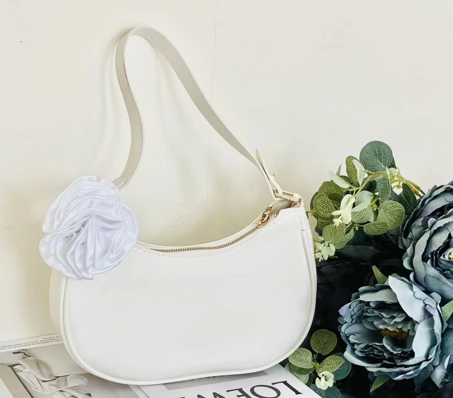 L'ouve Shoulder Bags for Women Cute Hobo Tote Handbag Under the Arm Purses Mini Clutch Purse with Zipper Closure 2024