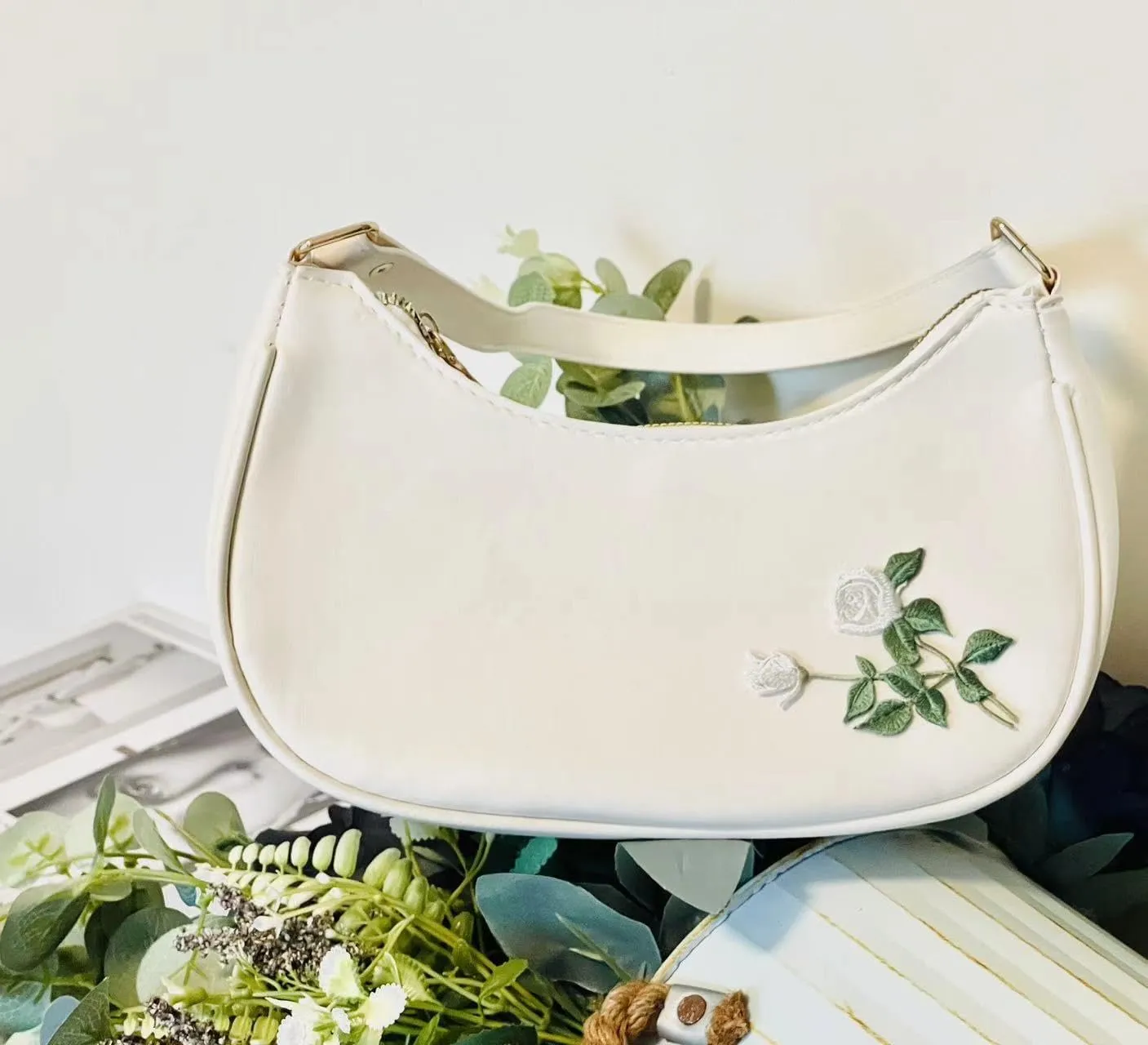 L'ouve Shoulder Bags for Women Cute Hobo Tote Handbag Under the Arm Purses Mini Clutch Purse with Zipper Closure 2024