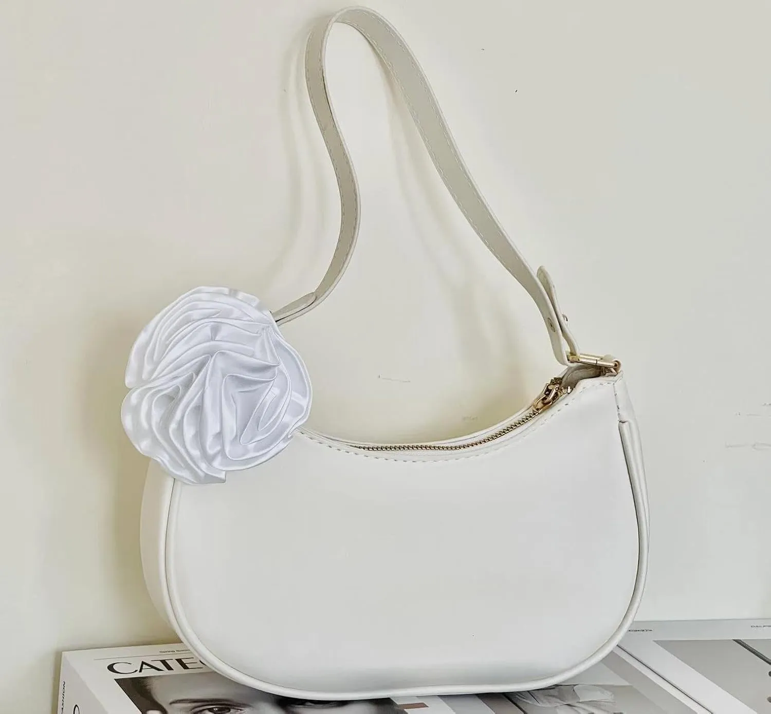 L'ouve Shoulder Bags for Women Cute Hobo Tote Handbag Under the Arm Purses Mini Clutch Purse with Zipper Closure 2024