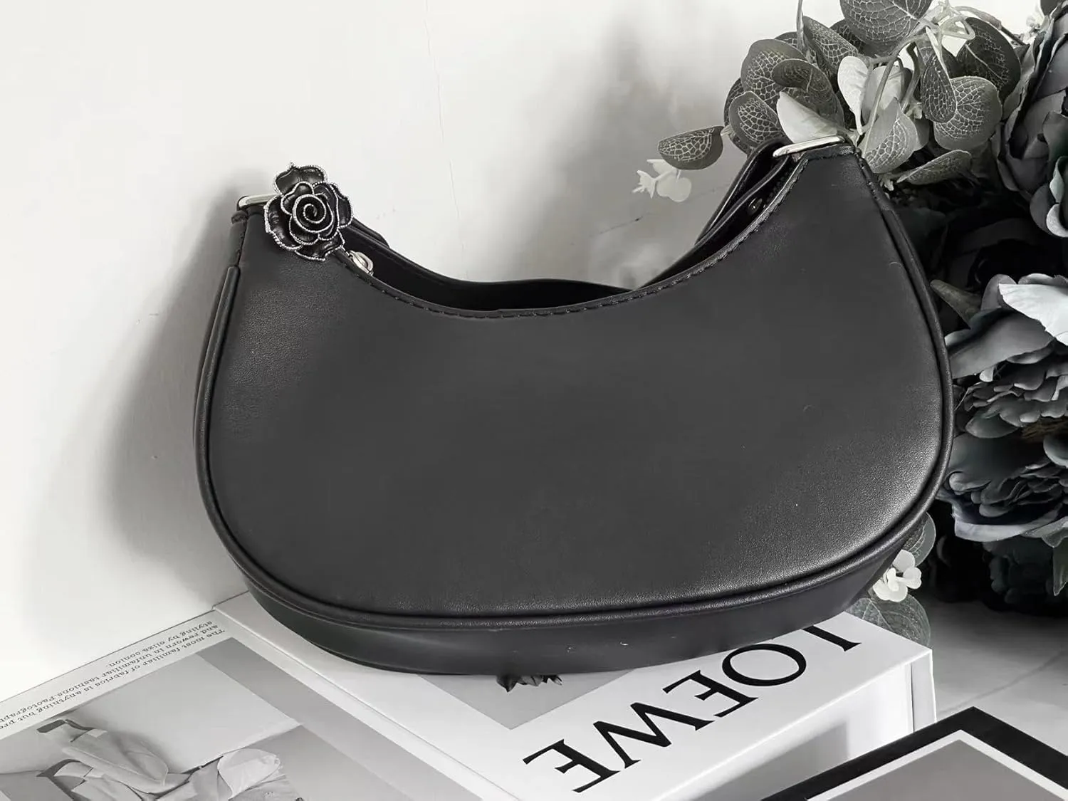 L'ouve Shoulder Bags for Women Cute Hobo Tote Handbag Under the Arm Purses Mini Clutch Purse with Zipper Closure 2024
