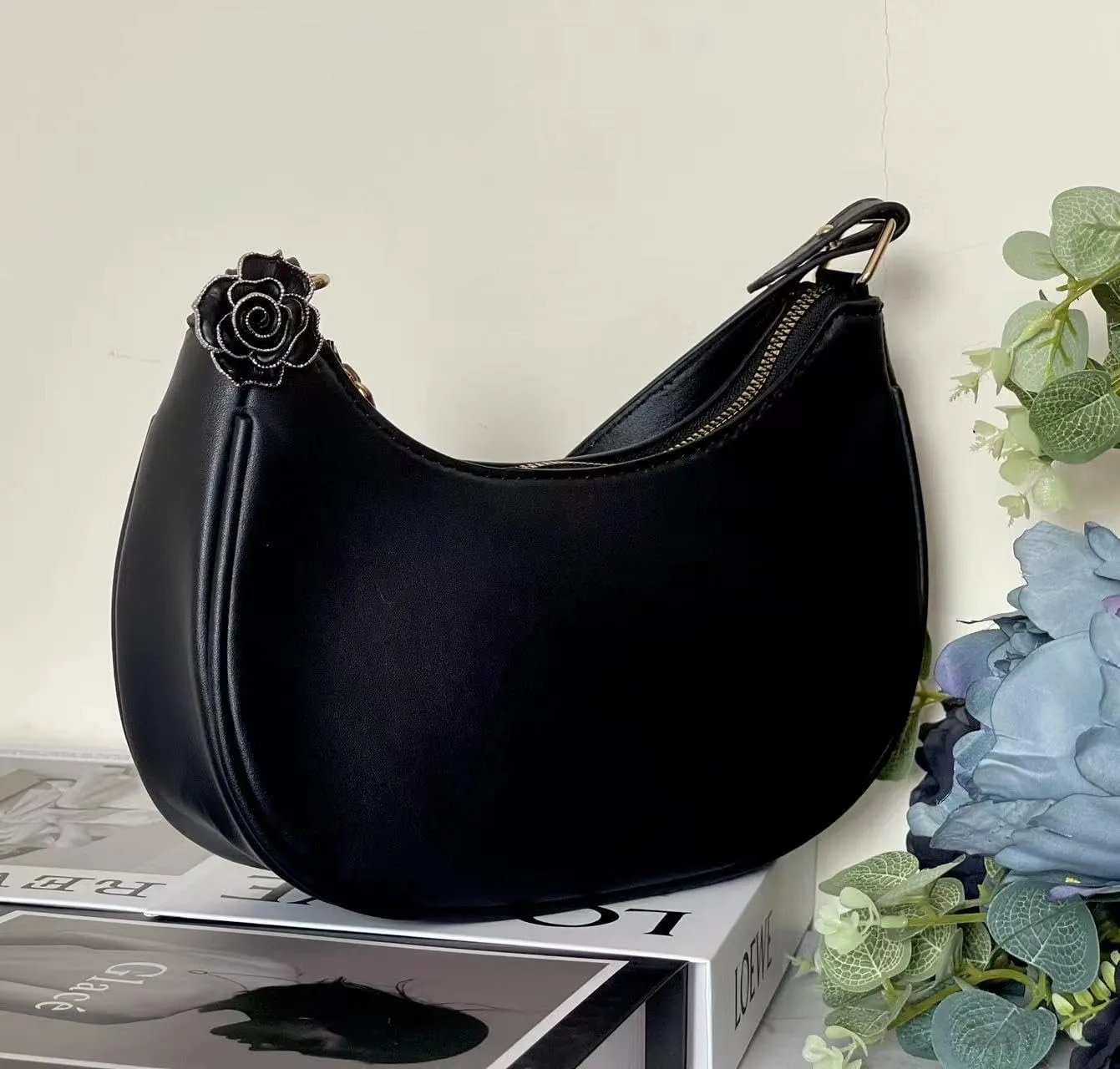 L'ouve Shoulder Bags for Women Cute Hobo Tote Handbag Under the Arm Purses Mini Clutch Purse with Zipper Closure 2024