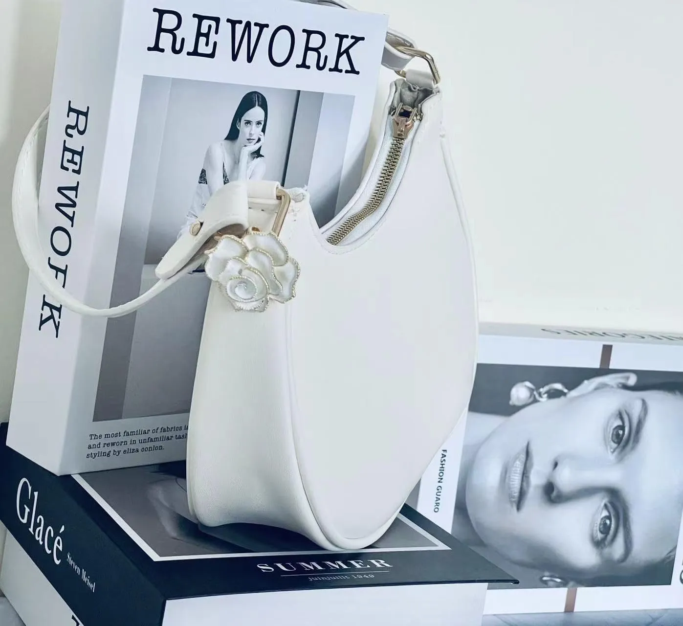 L'ouve Shoulder Bags for Women Cute Hobo Tote Handbag Under the Arm Purses Mini Clutch Purse with Zipper Closure 2024