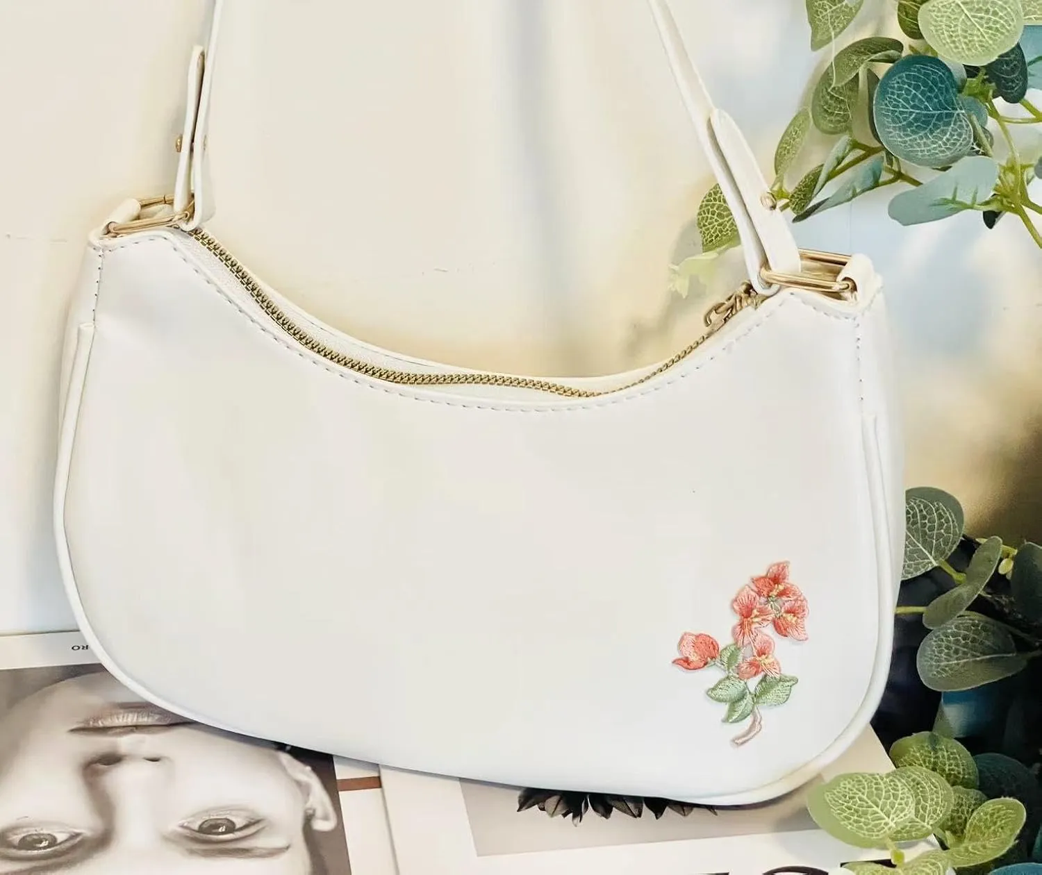 L'ouve Shoulder Bags for Women Cute Hobo Tote Handbag Under the Arm Purses Mini Clutch Purse with Zipper Closure 2024