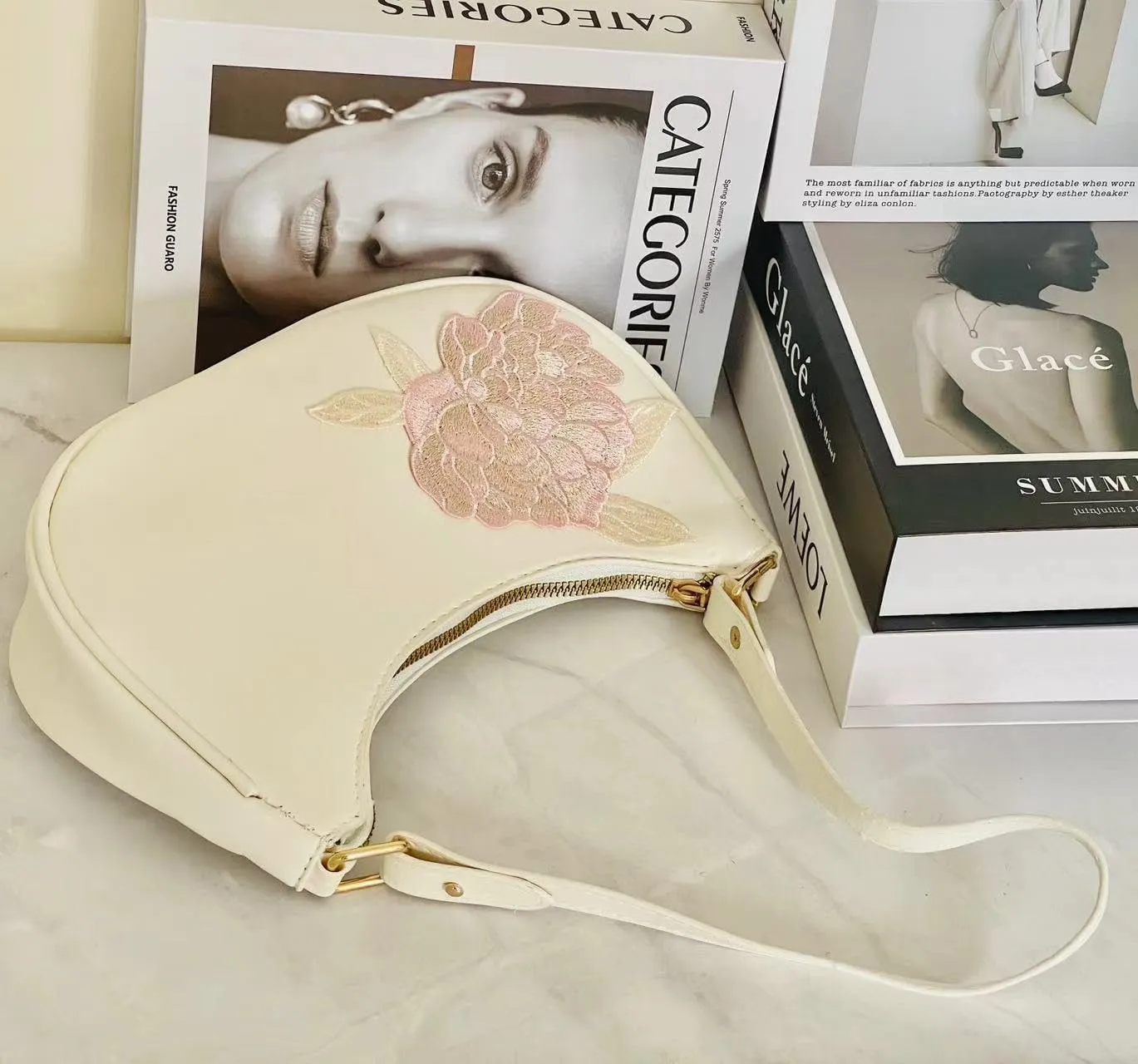 L'ouve Shoulder Bags for Women Cute Hobo Tote Handbag Under the Arm Purses Mini Clutch Purse with Zipper Closure 2024