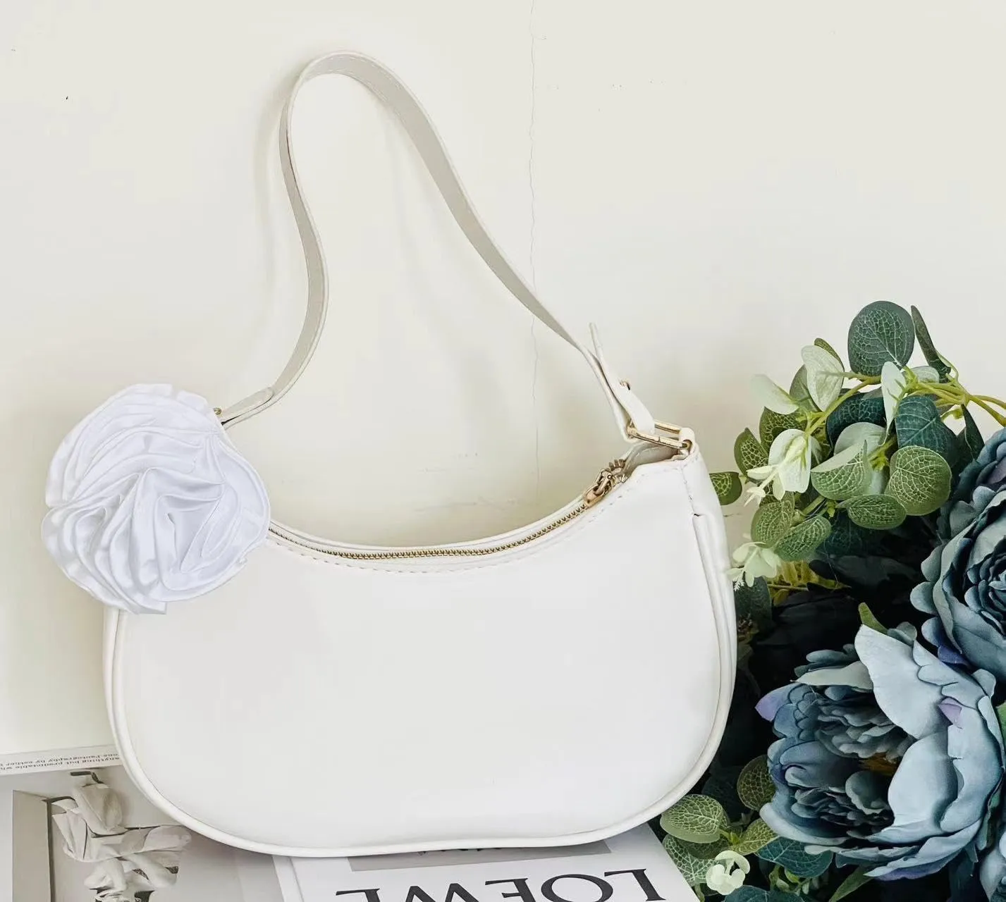 L'ouve Shoulder Bags for Women Cute Hobo Tote Handbag Under the Arm Purses Mini Clutch Purse with Zipper Closure 2024
