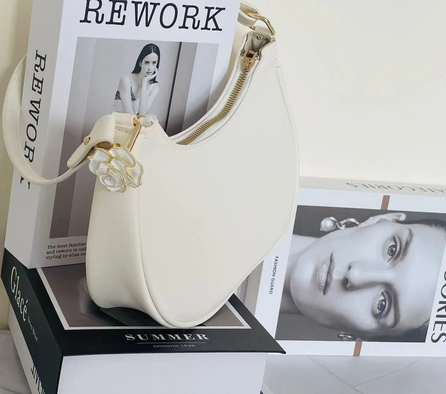 L'ouve Shoulder Bags for Women Cute Hobo Tote Handbag Under the Arm Purses Mini Clutch Purse with Zipper Closure 2024