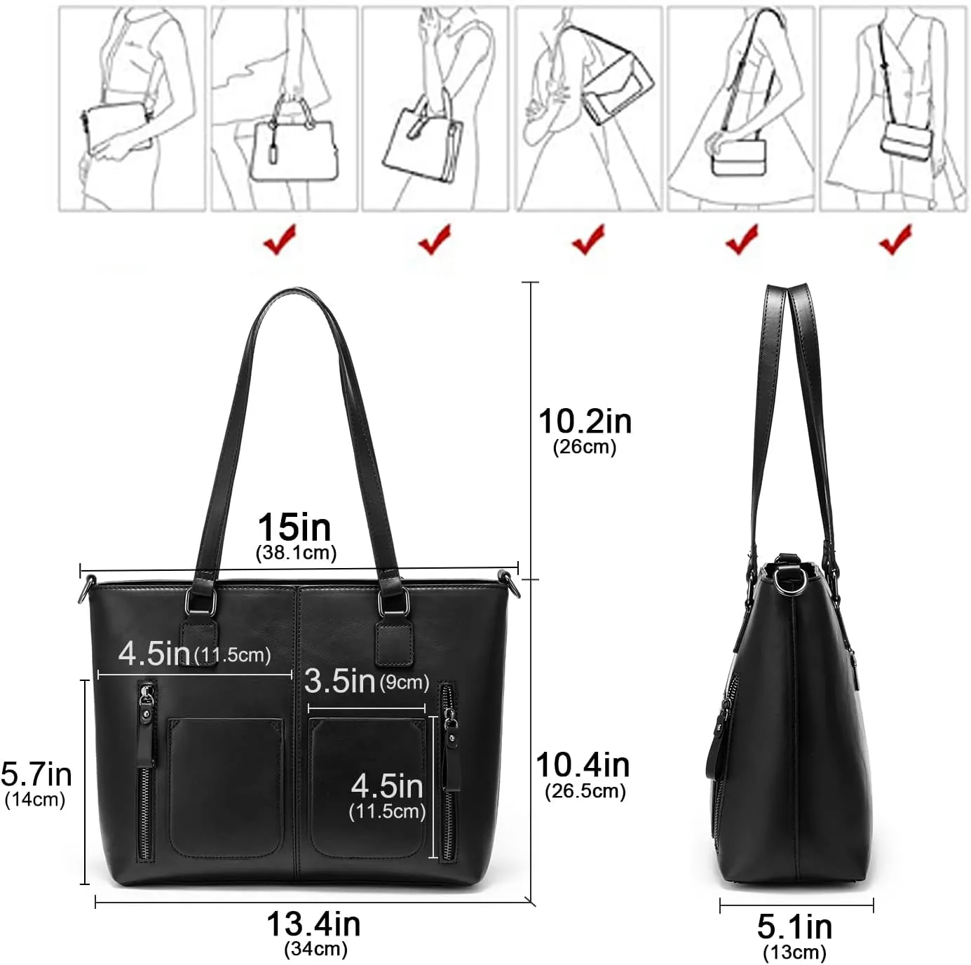 LOVEVOOK Purses Tote Bag for Women, Handbags Large Shoulder Bag, Leather Work Bags with Multi-Pockets, Designer Hobo Satchel