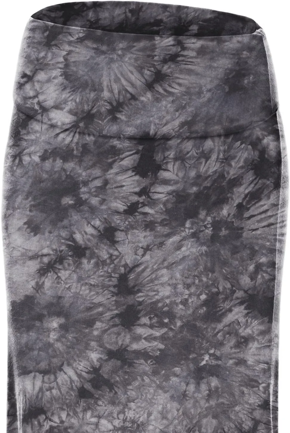 Made By Johnny Women's Casual Tie Dye Fold Over Maxi Skirt