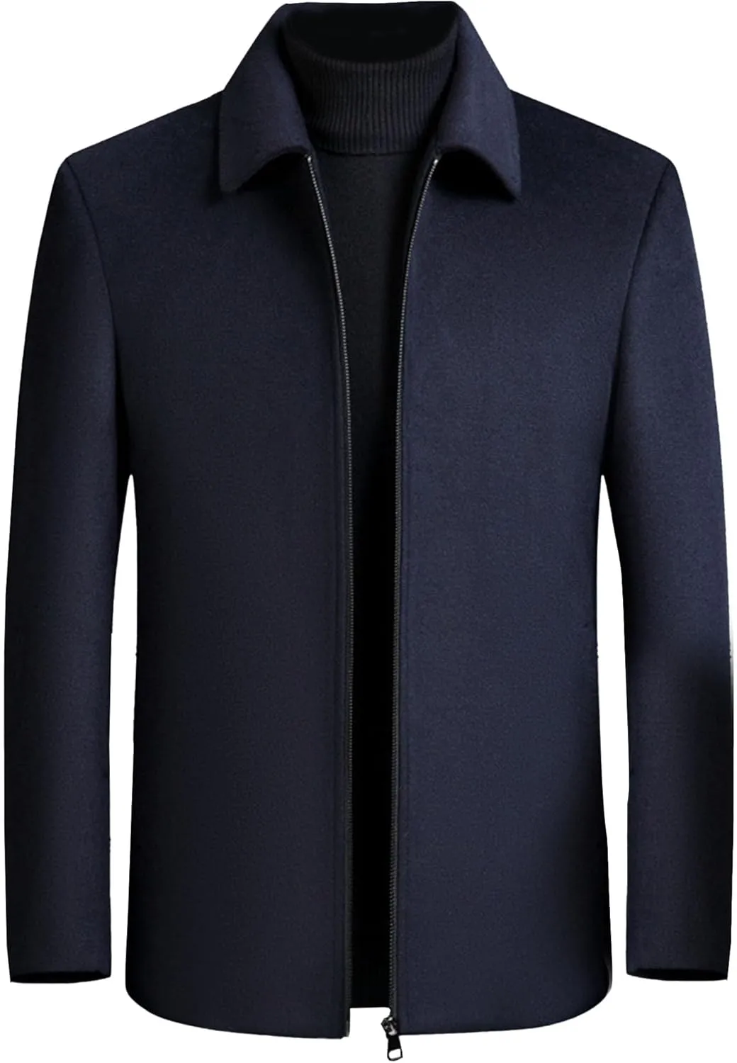 Maiyifu-GJ Men's Winter Regular fit Wool Blend Overcoat Classic Stylish Business Coat Fall Winter Warm Windbreaker Jacket