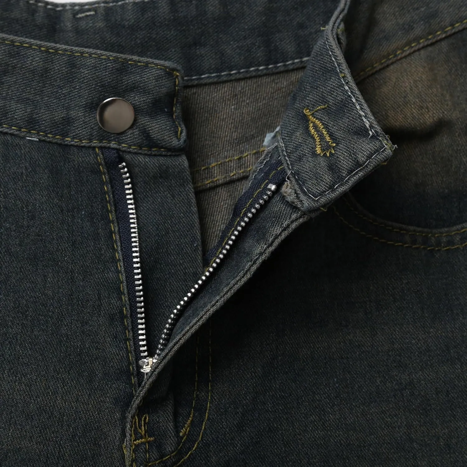 Men Y2K Grunge Baggy Jean Shorts Summer Casual Hip Hop Cargo Pants Loose Denim Shorts with Pockets