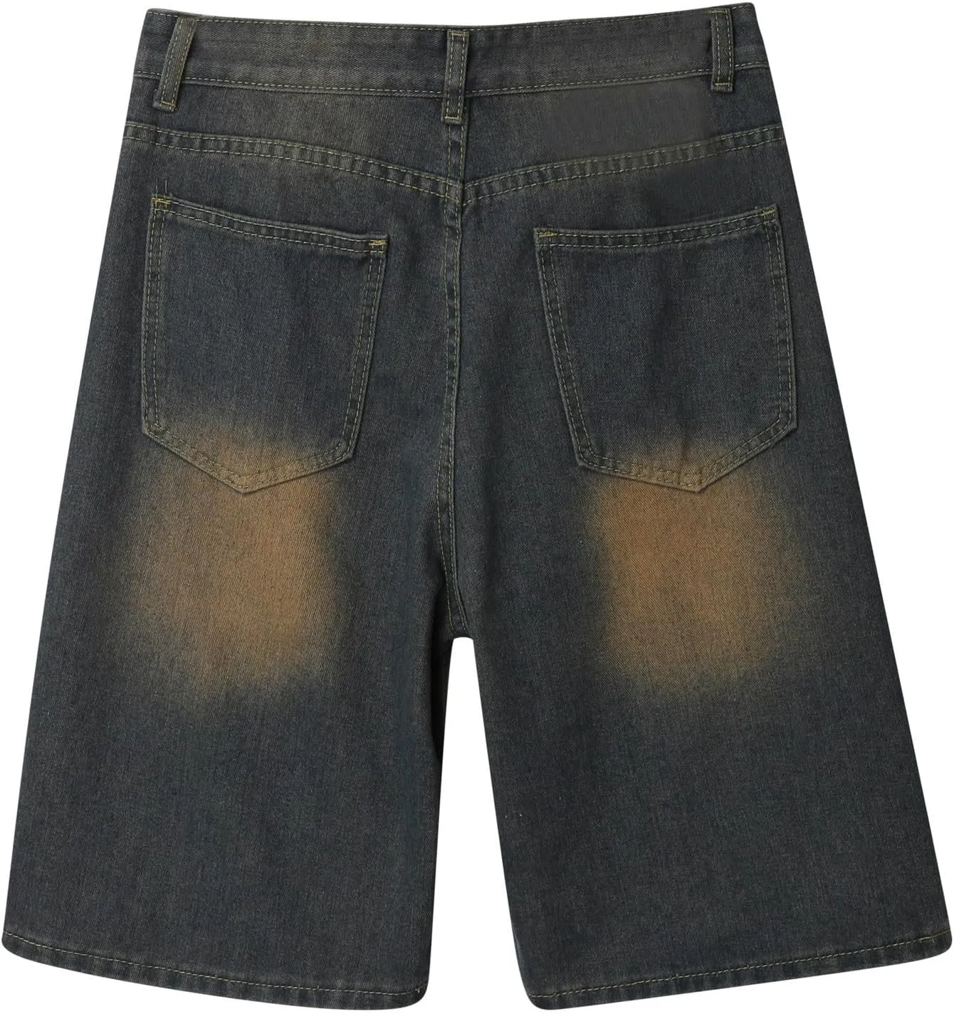 Men Y2K Grunge Baggy Jean Shorts Summer Casual Hip Hop Cargo Pants Loose Denim Shorts with Pockets