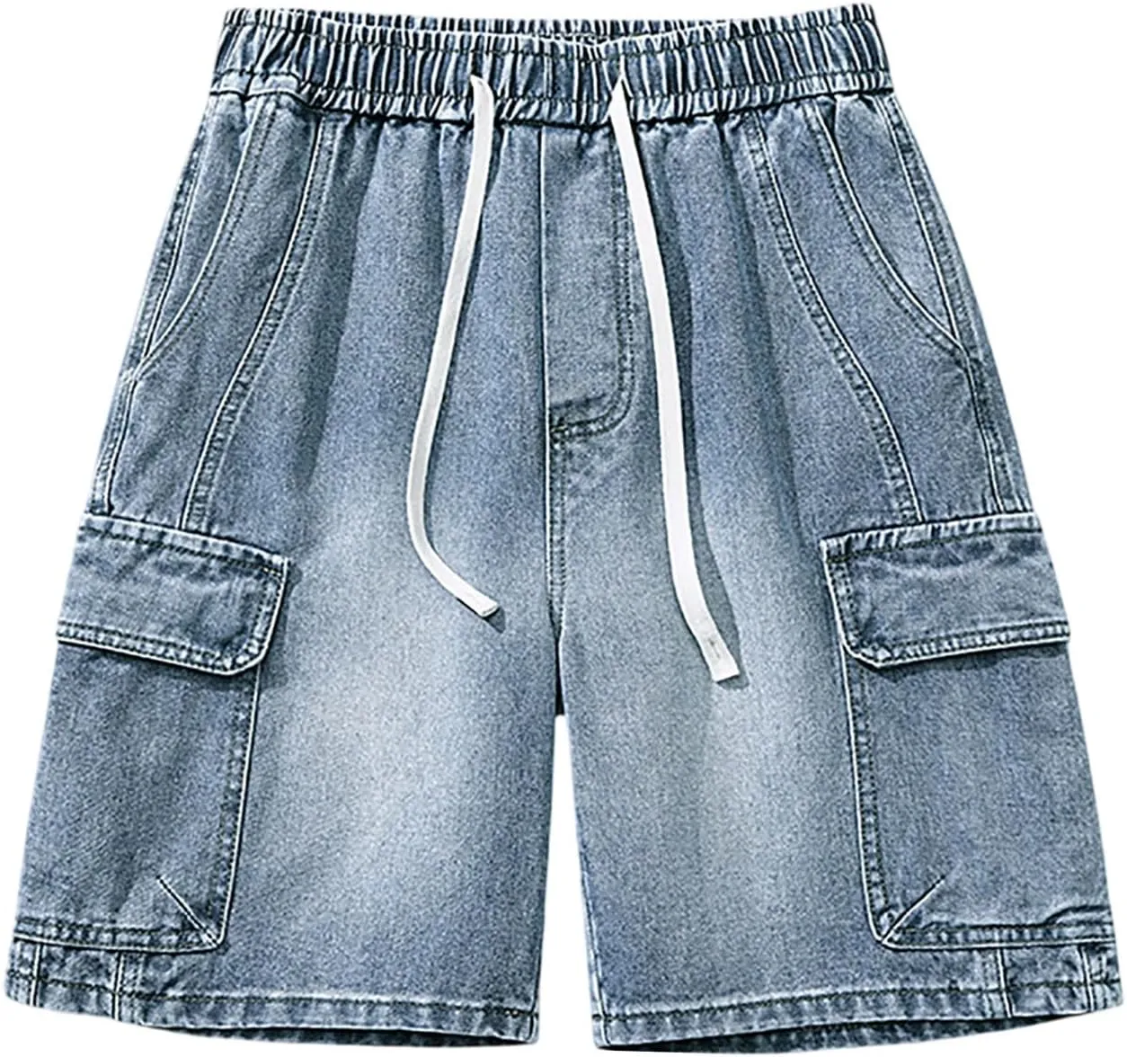 Mens Baggy Denim Jorts Y2K Vintage Loose Hip Hop Jean Shorts Wide Leg Long Jeans Trendy Outfits