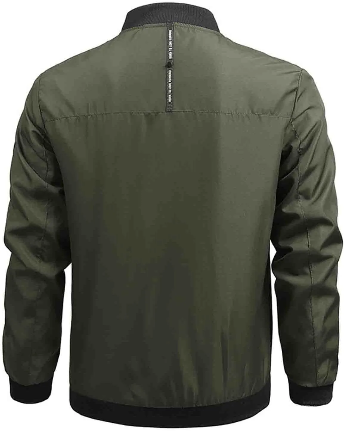 Men's Bomber Jacket Lightweight Casual Spring Fall Windbreaker Zip Up Coat with Pocket Mens Flight Jacket Plus Size