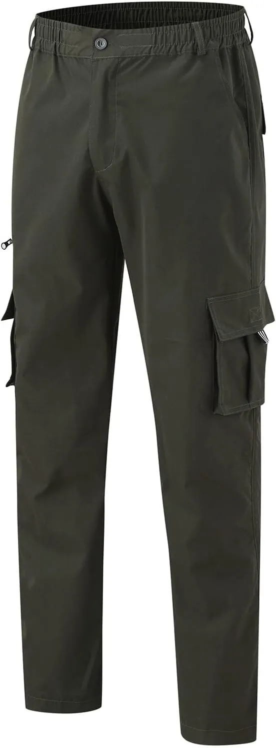 Men's Cargo Pants Multi Pockets Twill Chino Pants Joggers Straight-Leg Sports Overalls Athletic Work Sweatpants
