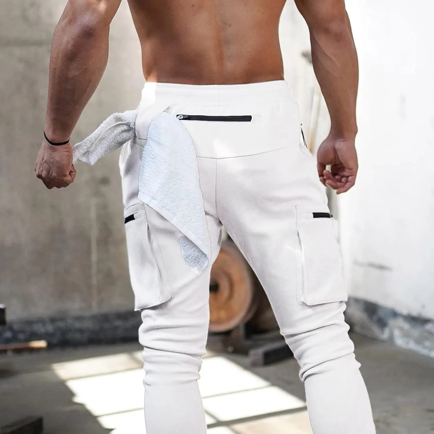 Men's Cargo Pants Sports Jogging Trousers Pockets Belt Mens Cargo Men's Slim Fit Chino Pants Regular Fit Chino Pants