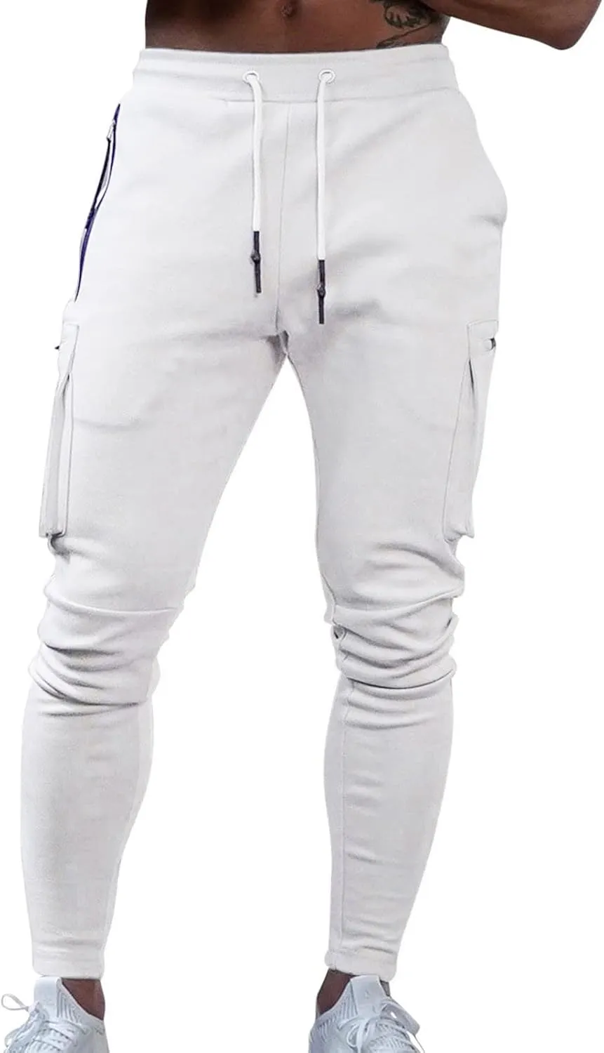 Men's Cargo Pants Sports Jogging Trousers Pockets Belt Mens Cargo Men's Slim Fit Chino Pants Regular Fit Chino Pants