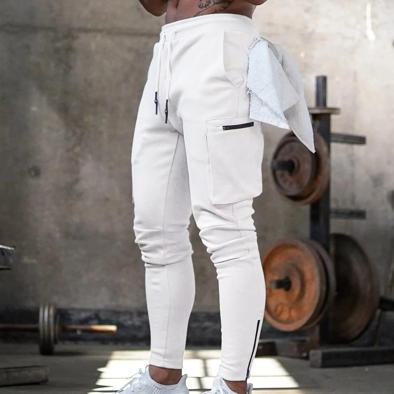 Men's Cargo Pants Sports Jogging Trousers Pockets Belt Mens Cargo Men's Slim Fit Chino Pants Regular Fit Chino Pants