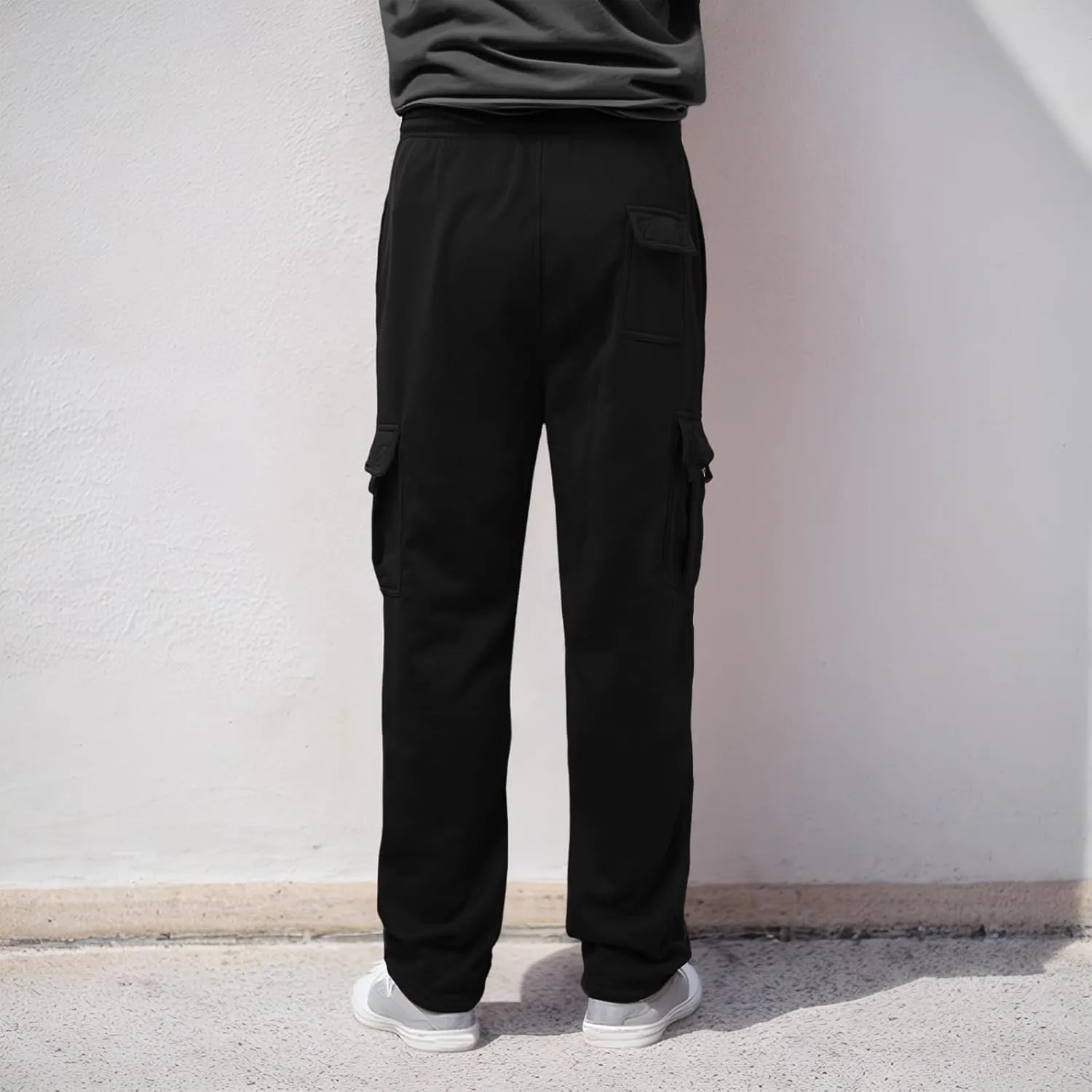Men's Casual Cargo Pants Hiking Pants Elastic Waist Drawstring Stretch Joggers Sweatpants Athletic Pants Overalls