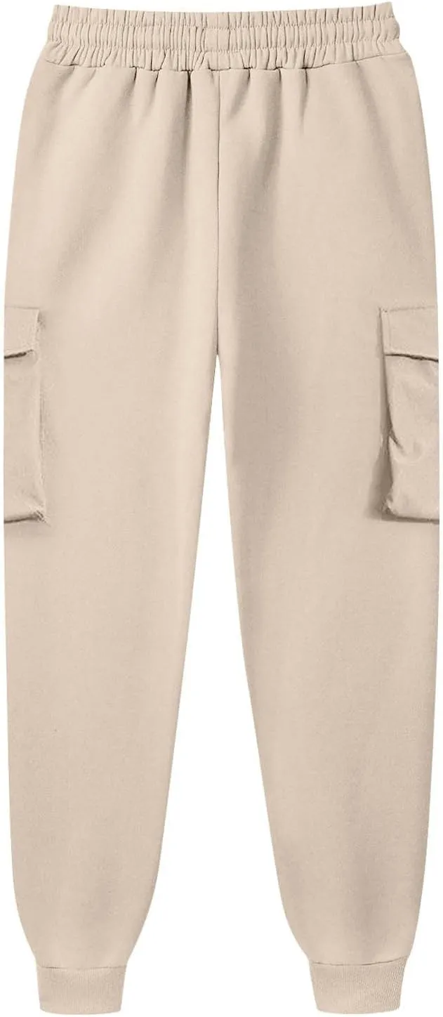 Men's Casual Cargo Pants Workout Joggers Loose Sports Running Solid Color Lace Up Cargo Pants Mens Cargo Hiking Pants