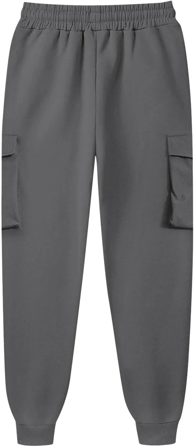 Men's Casual Cargo Pants Workout Joggers Loose Sports Running Solid Color Lace Up Cargo Pants Mens Cargo Hiking Pants