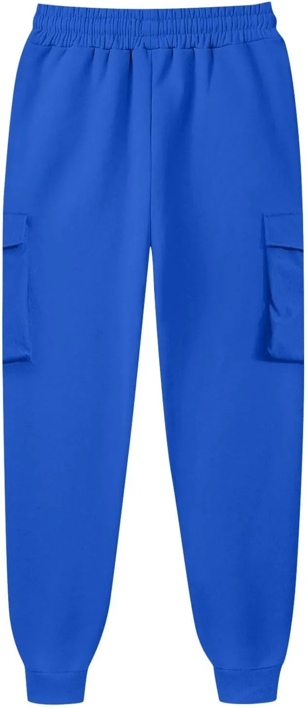 Men's Casual Cargo Pants Workout Joggers Loose Sports Running Solid Color Lace Up Cargo Pants Mens Cargo Hiking Pants