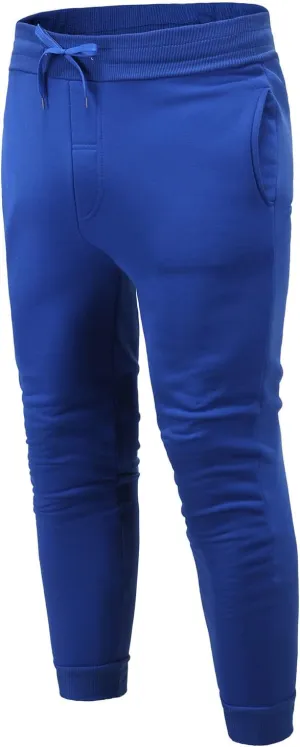 Men's Casual Cotton Sweatpants Elastic Waist Drawstring Joggers Stretch Slim Fit Sport Pants for Men with Pockets