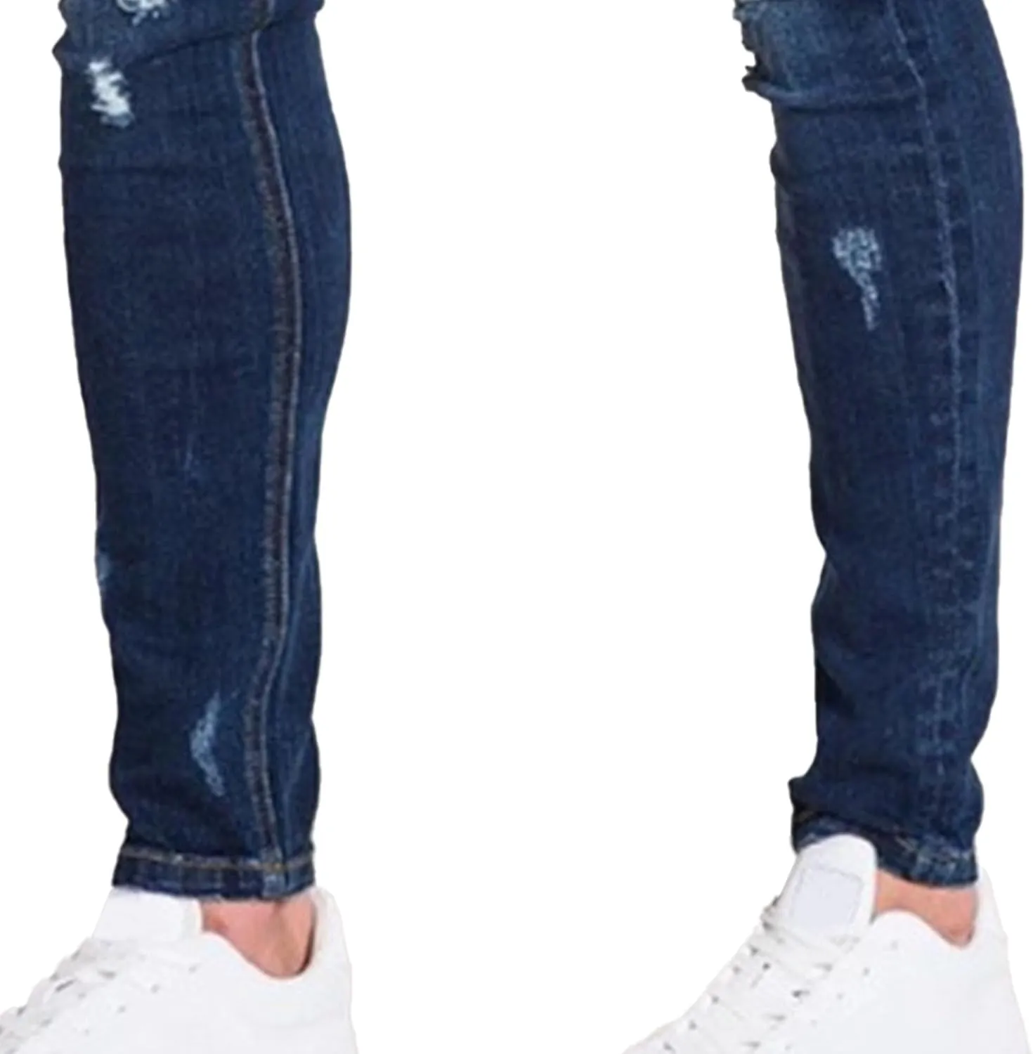 Men's Casual Slim Fit Distressed Ripped Jeans Skinny Stretch Lightweight Denim Pants Comfort Classic Jeans Trouser