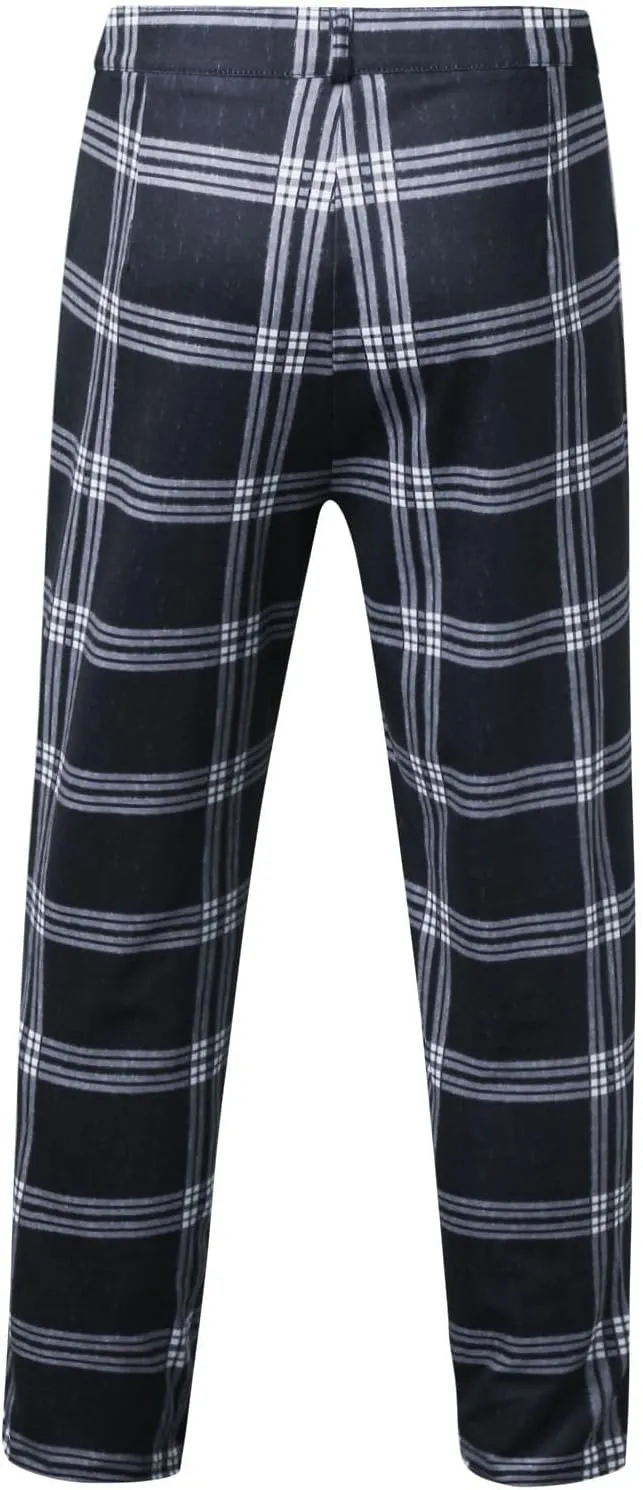 Men's Dress Pants Plaid Skinny Slim Fit Dress Pants Stretch Business Golf Pencil Chinos Pants Trousers