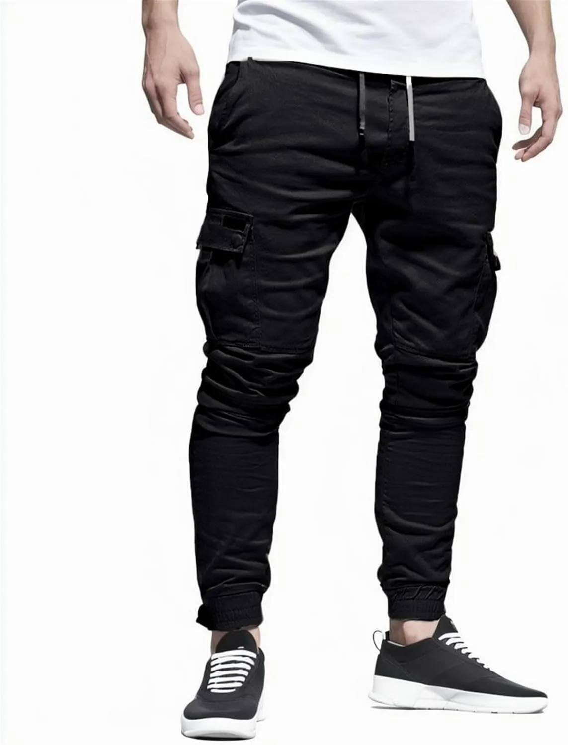 Men's Fashion Sport Sweatpants Drawstring Elastic Waist Slim Fit Joggers Hiking Trousers Athletic Pants Overalls