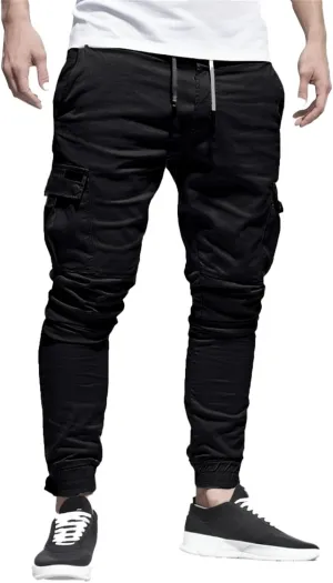Men's Fashion Sport Sweatpants Drawstring Elastic Waist Slim Fit Joggers Hiking Trousers Athletic Pants Overalls