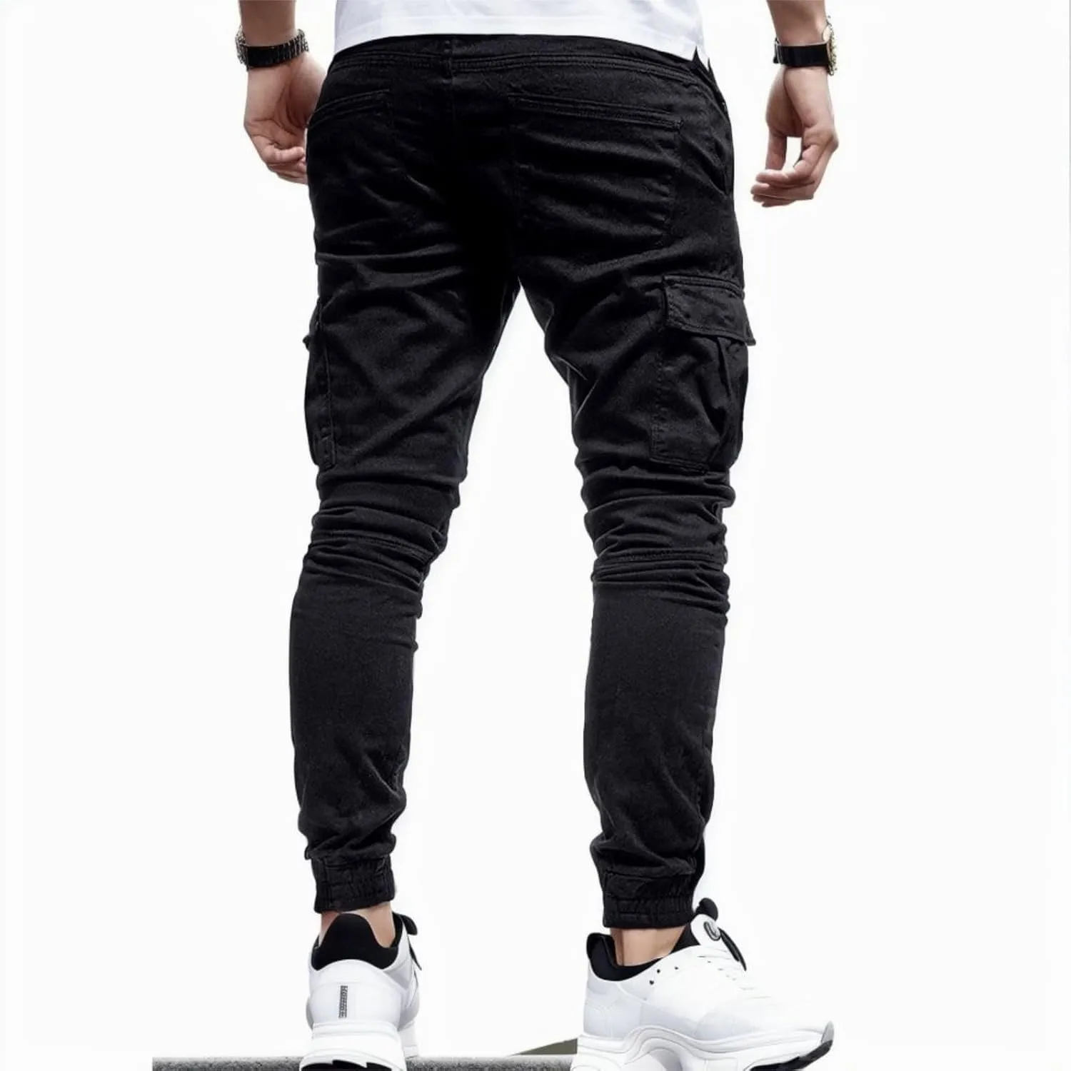 Men's Fashion Sport Sweatpants Drawstring Elastic Waist Slim Fit Joggers Hiking Trousers Athletic Pants Overalls