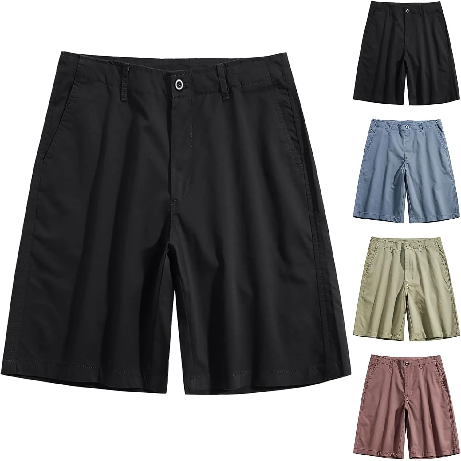 Mens Fashion Style Solid Color Combat Outdoor Street Hiking Traveling Pants Cargo Shorts 2024 Summer Lightweight Cool Bermuda