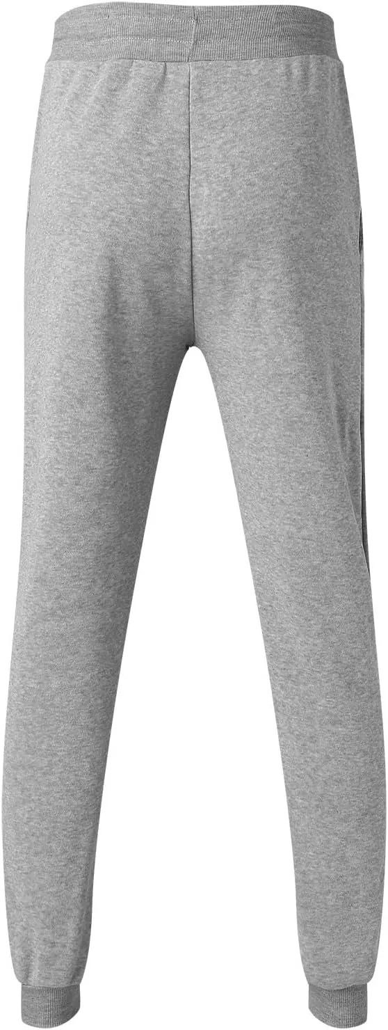 Men's Fleece Cargo Sweatpants Drawstring Loose Waist Solid Color Pants Pocket Active Athletic Workout Sweatpants Men