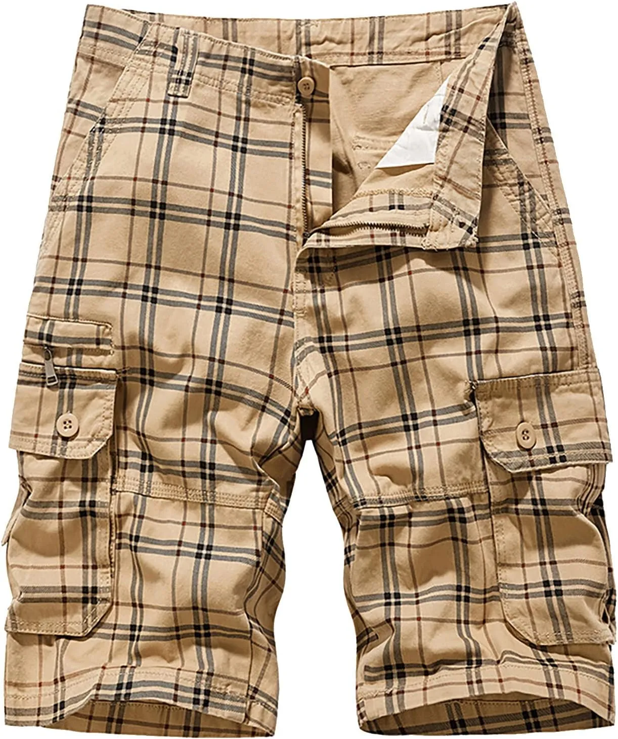 Mens Khaki Shorts Shorts Multi Pocket Comfortable Lightweight Casual Fashion Sports Shorts Cargo Jeans for Men Khaki