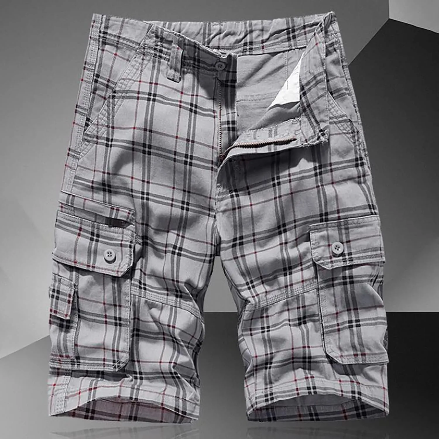 Mens Khaki Shorts Shorts Multi Pocket Comfortable Lightweight Casual Fashion Sports Shorts Cargo Jeans for Men Khaki