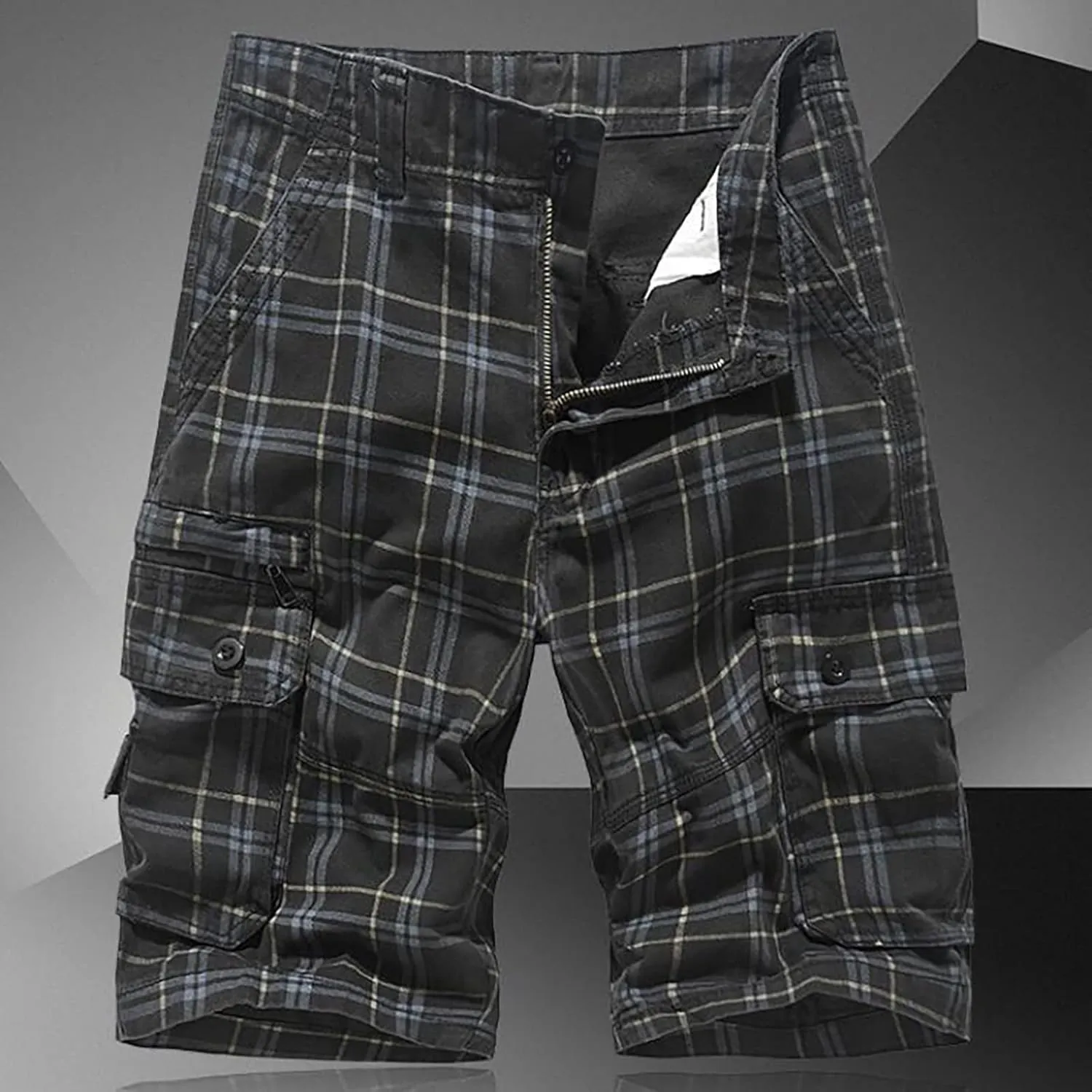Mens Khaki Shorts Shorts Multi Pocket Comfortable Lightweight Casual Fashion Sports Shorts Cargo Jeans for Men Khaki