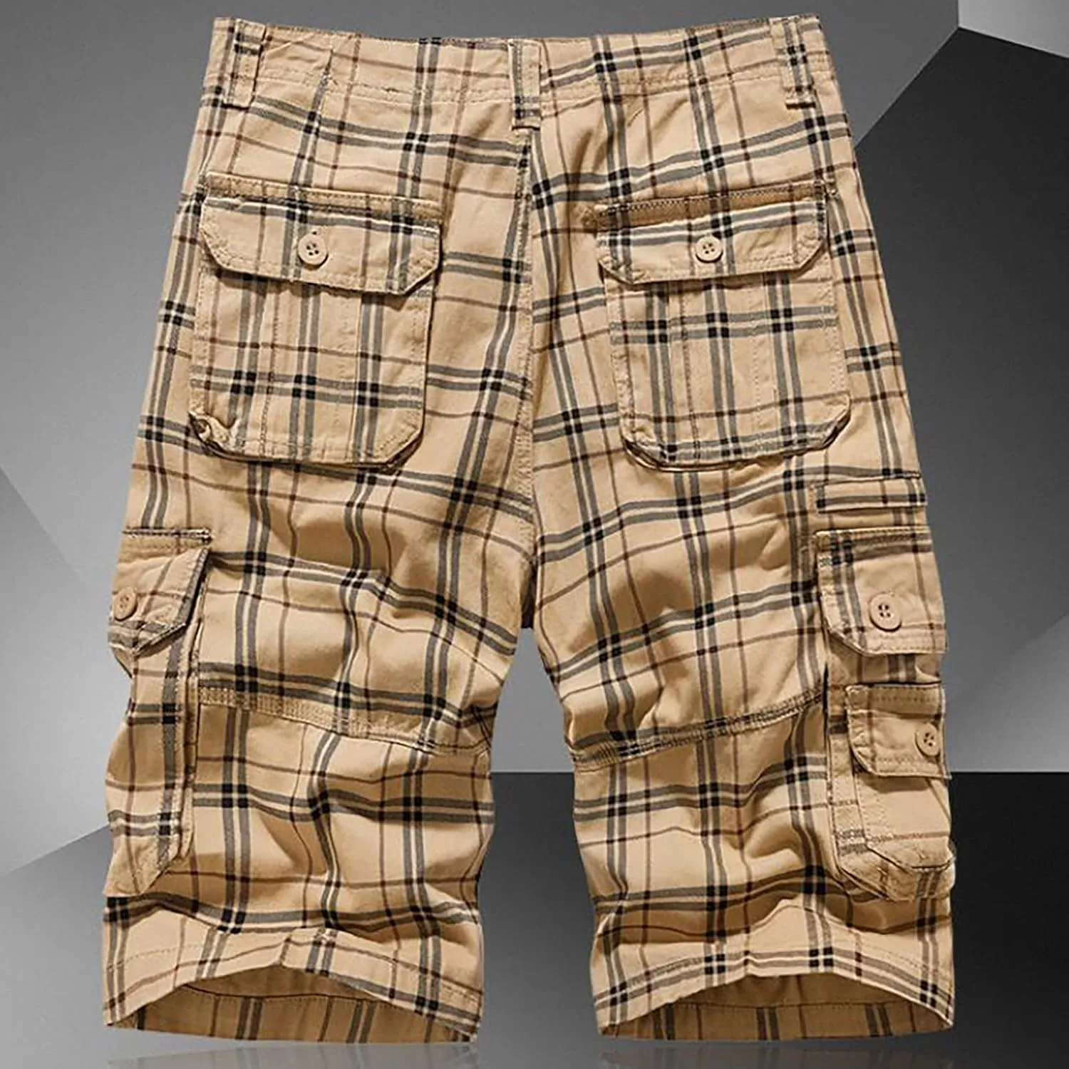 Mens Khaki Shorts Shorts Multi Pocket Comfortable Lightweight Casual Fashion Sports Shorts Cargo Jeans for Men Khaki