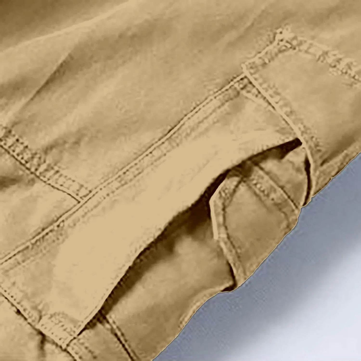 Men's Large Size Wide-Leg Pants Hip-Hop Loose Multi-Pocket Fashion Solid Color Overalls Plus Size Fat Hipster Street Trousers