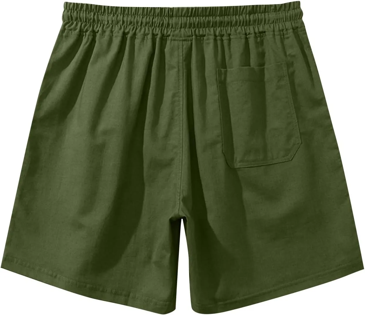 Men's Linen Shorts Slim-fit 5" Flat Front Casual Summer Stretch Shorts Golf Beach Shorts with Pockets