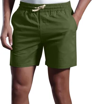 Men's Linen Shorts Slim-fit 5" Flat Front Casual Summer Stretch Shorts Golf Beach Shorts with Pockets