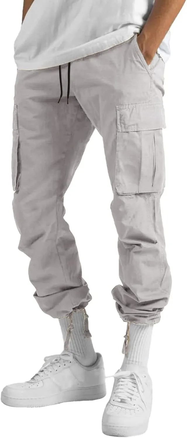 Mens Mid Waisted Sweatpants Solid Color Elastic Pants Joggers for Men Leisure Workout Sweatpanst Jogging Sports