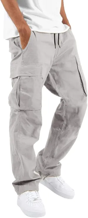 Mens Mid Waisted Sweatpants Solid Color Elastic Pants Joggers for Men Leisure Workout Sweatpanst Jogging Sports