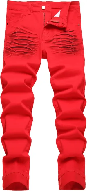 Men's Ripped Jeans Slim Fit Stretch Jeans Distressed Fashion Comfort Pants