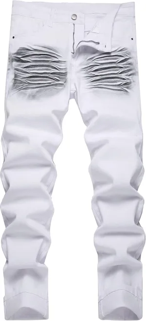 Men's Ripped Jeans Slim Fit Stretch Jeans Distressed Fashion Comfort Pants