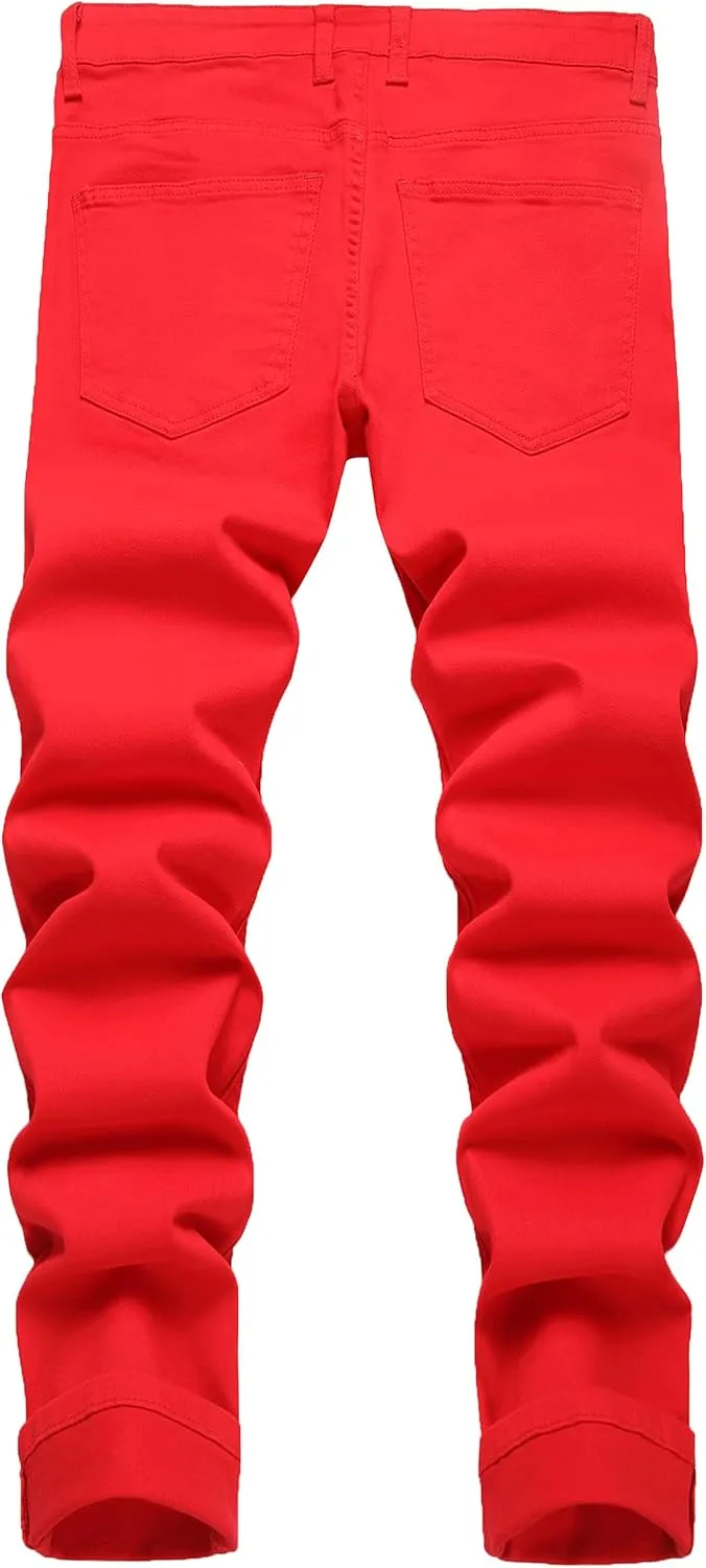 Men's Ripped Jeans Slim Fit Stretch Jeans Distressed Fashion Comfort Pants